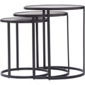 Set of 3 Black Round Stacking Nested Tables N3261
