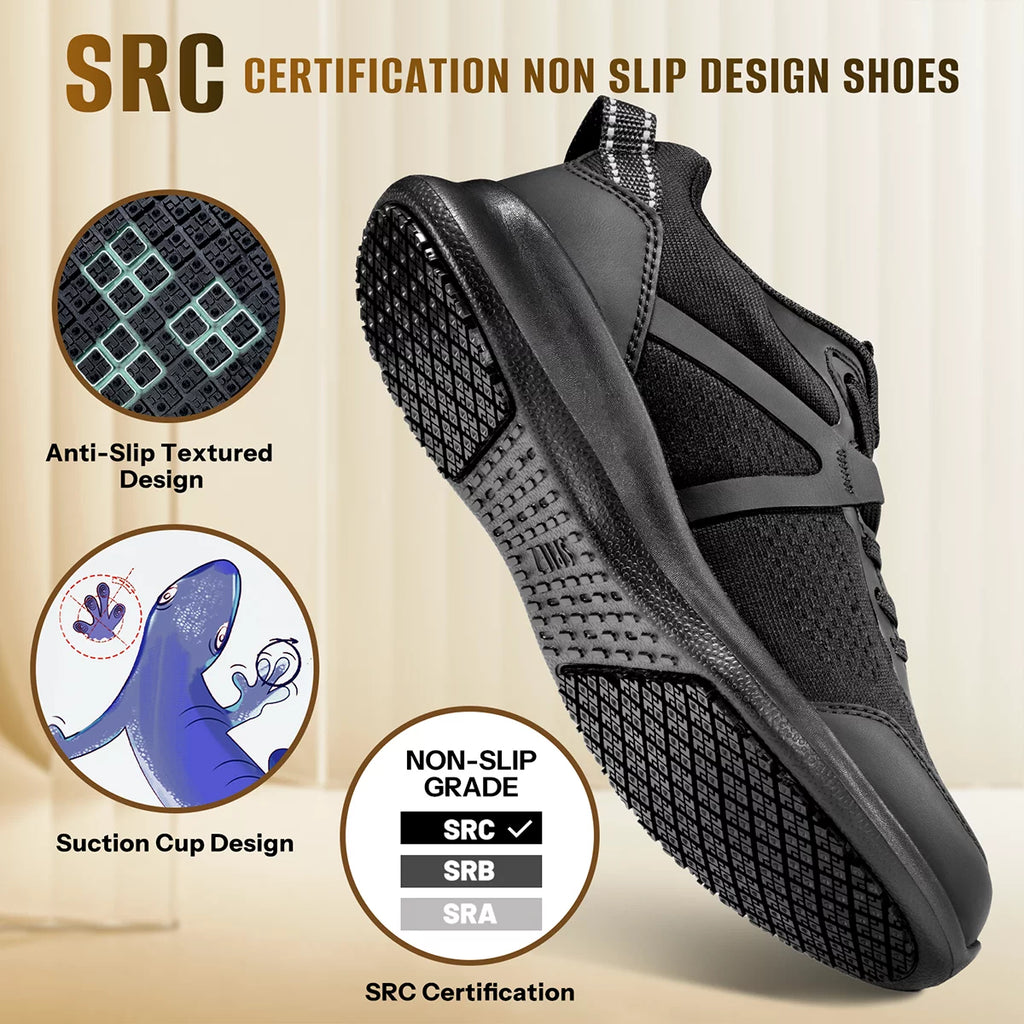 Black Slip Resistant Waterproof Work Shoes X733