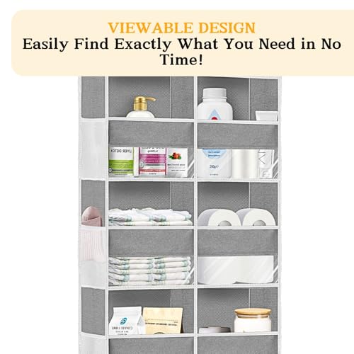 Light Grey 5-Tier Over The Door Hanging Storage Organizer E3153