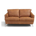 Camel Leather & Black Love Seat Q3906