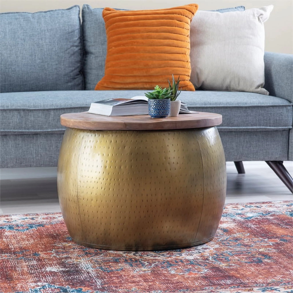 3-Piece Set with Metal Drum Table and 2 Drum Side Tables N6585