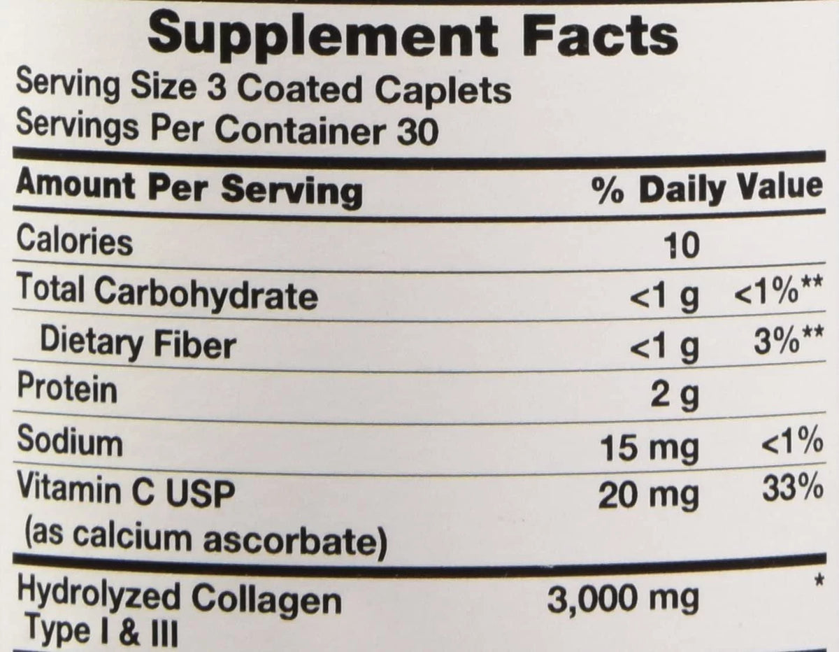 Hydrolyzed Collagen Type I & III 1000mg 90 ct 6-Pack Z359