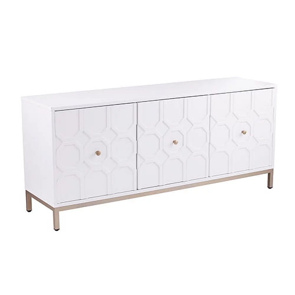 Antique White Three Door Accent Cabinet P941