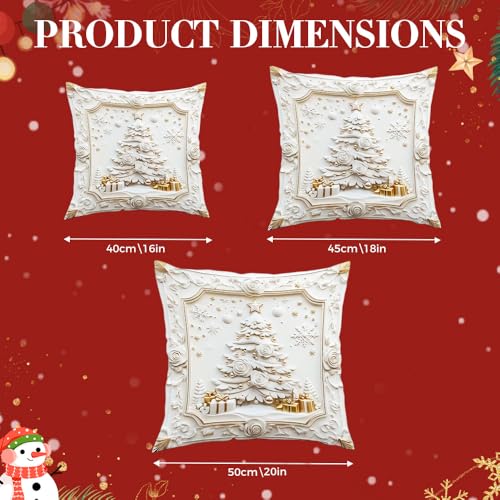 Christmas Pillow Covers Set of 4 White 20 inch P996869