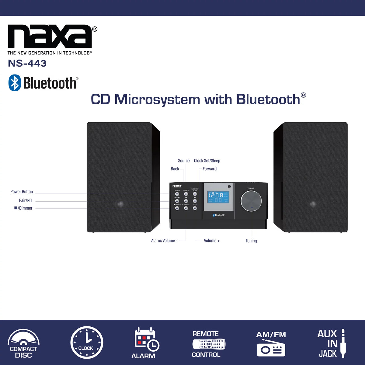 Black Bluetooth CD Microsystem H234