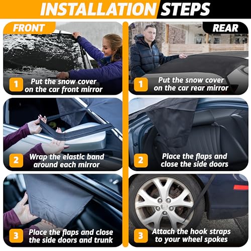 Waterproof Windshield Snow Cover with Side Mirror Covers 2-Pack D1251