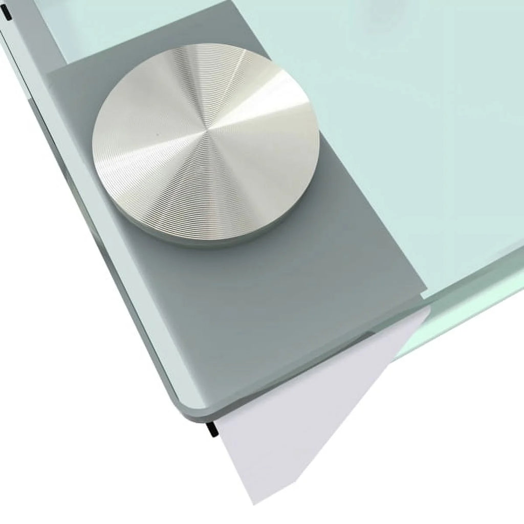 White Glass Round Side Table R695031