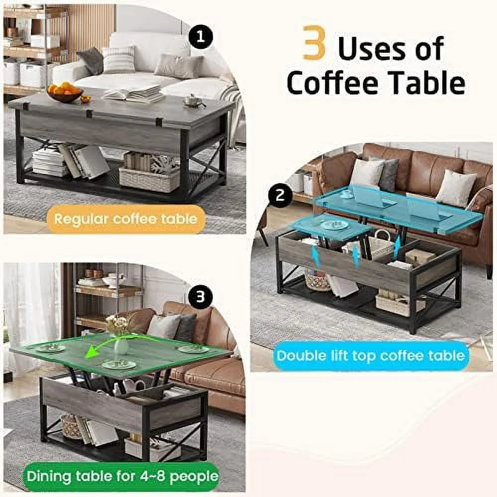 43" Lift Top Coffee Table Grey S889