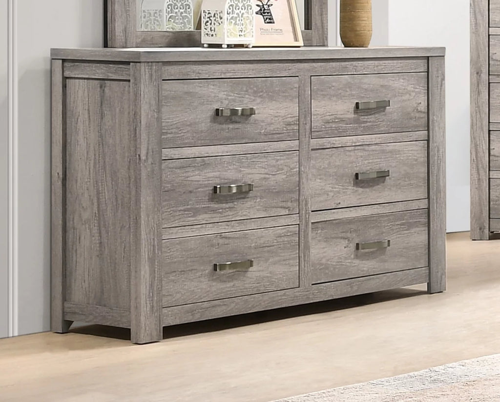 King Size 4pc Bedroom Set with Dresser Mirror Nightstand B623