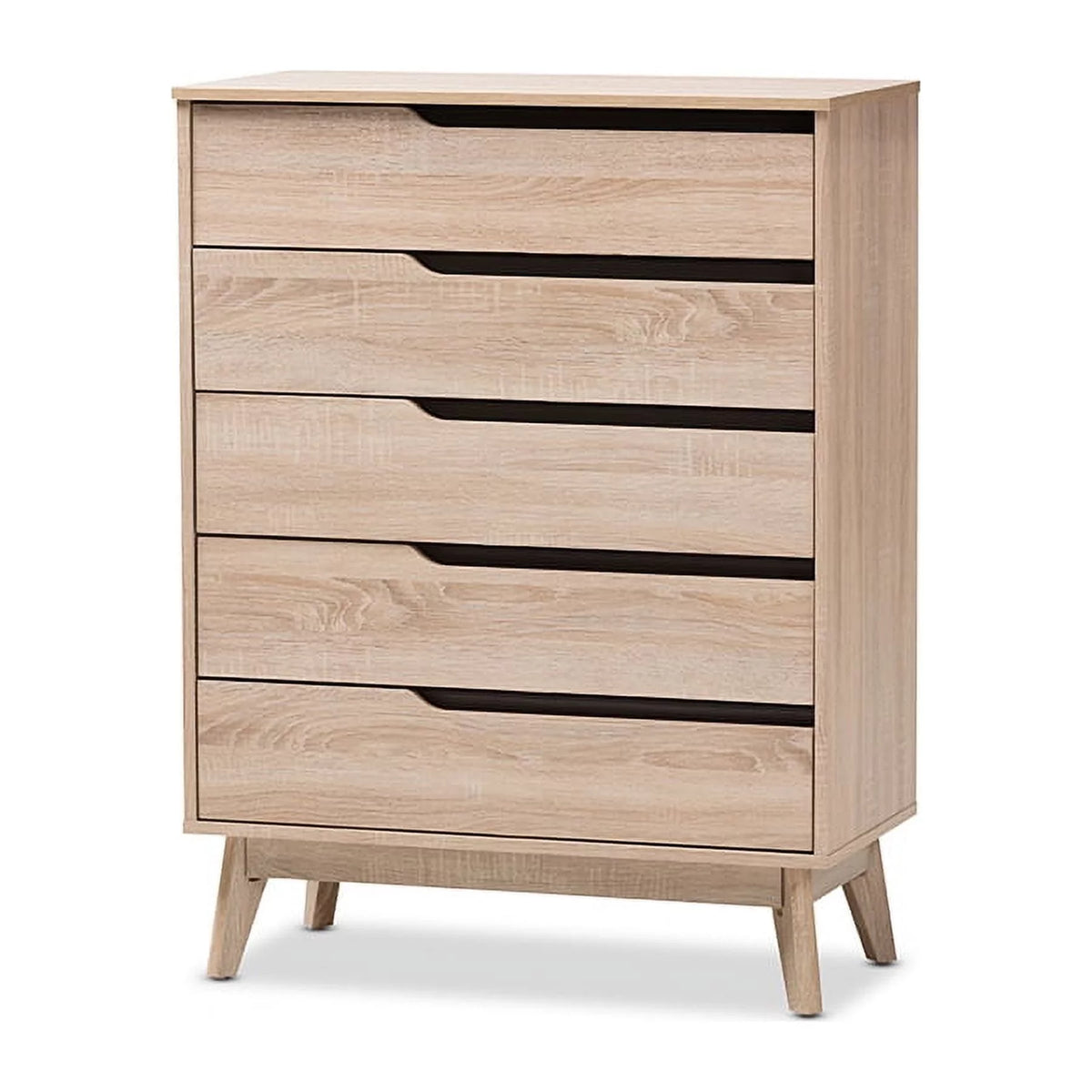 Oak and Grey Wood 5-Drawer Chest A194