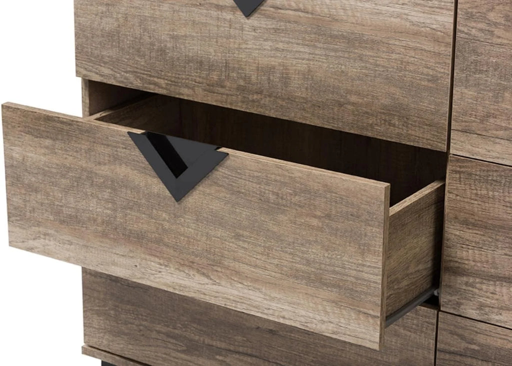 Light Brown Wood 6-Drawer Chest T7289