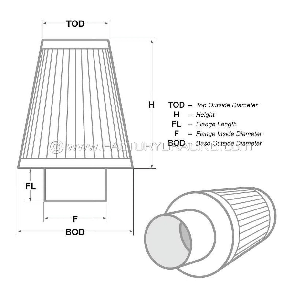 Universal DryFlow Clamp-On Air Filter X189367