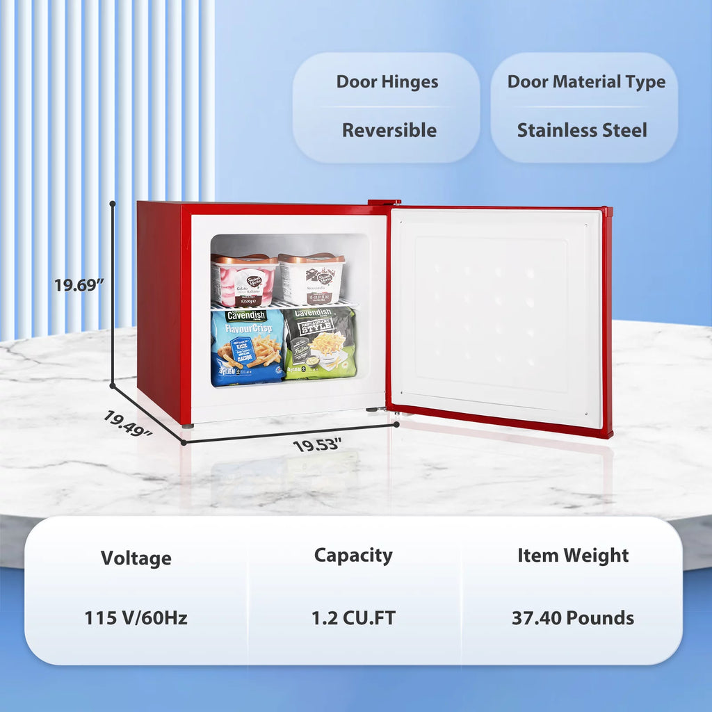Mini Upright Freezer 1.2Cu.ft Red L637
