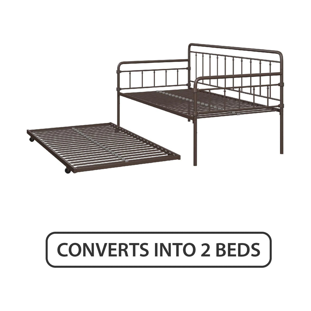 Bronze Metal Daybed with Trundle Y579