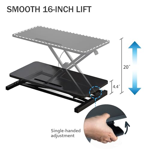 32" White Adjustable Standing Desk Converter with Keyboard Tray X661046