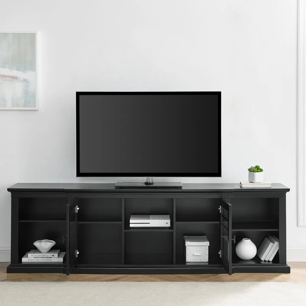 80" 2 Door Black Wood Console U47222