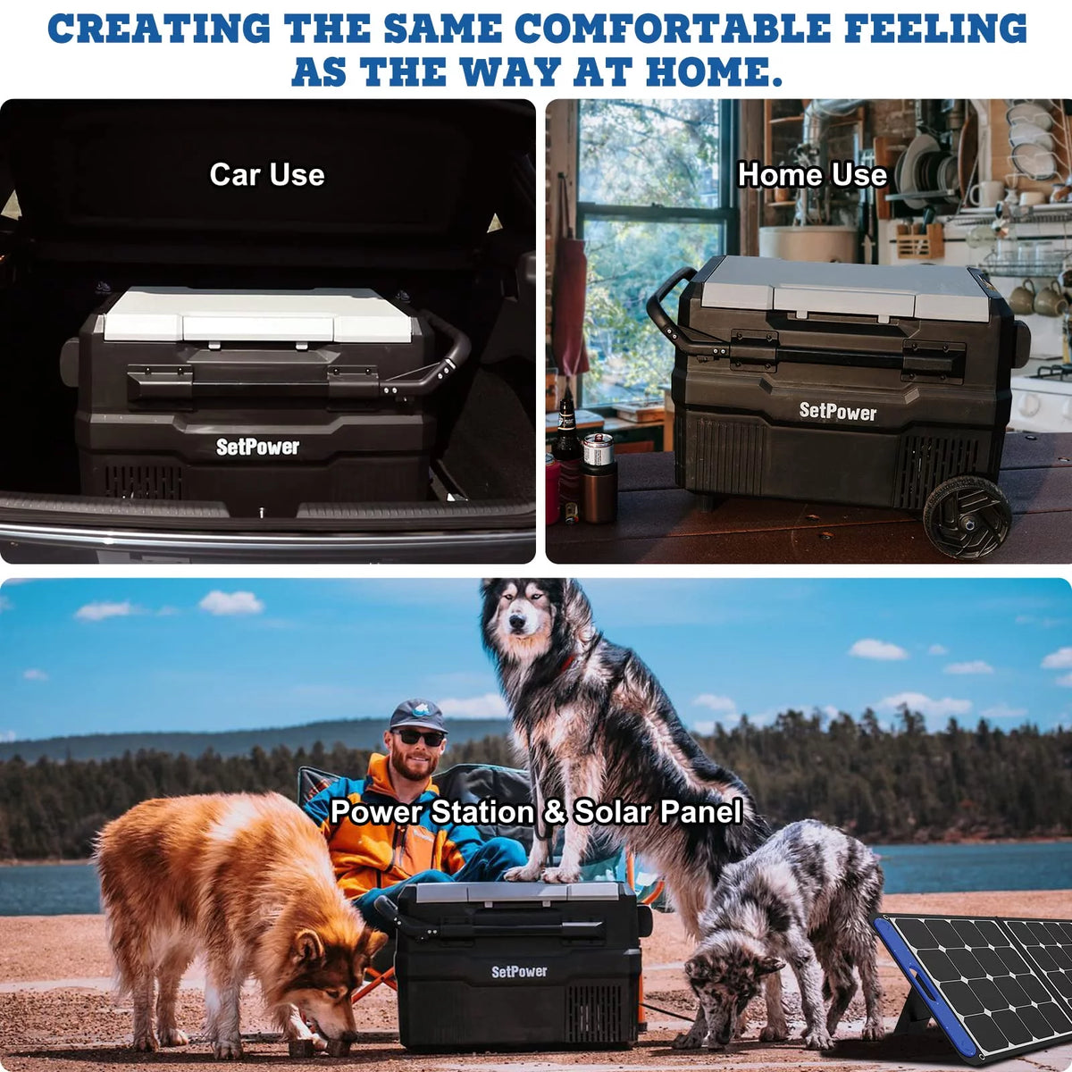 45QT Dual Zone Portable Car Refrigerator with Freezer on Wheels J1004
