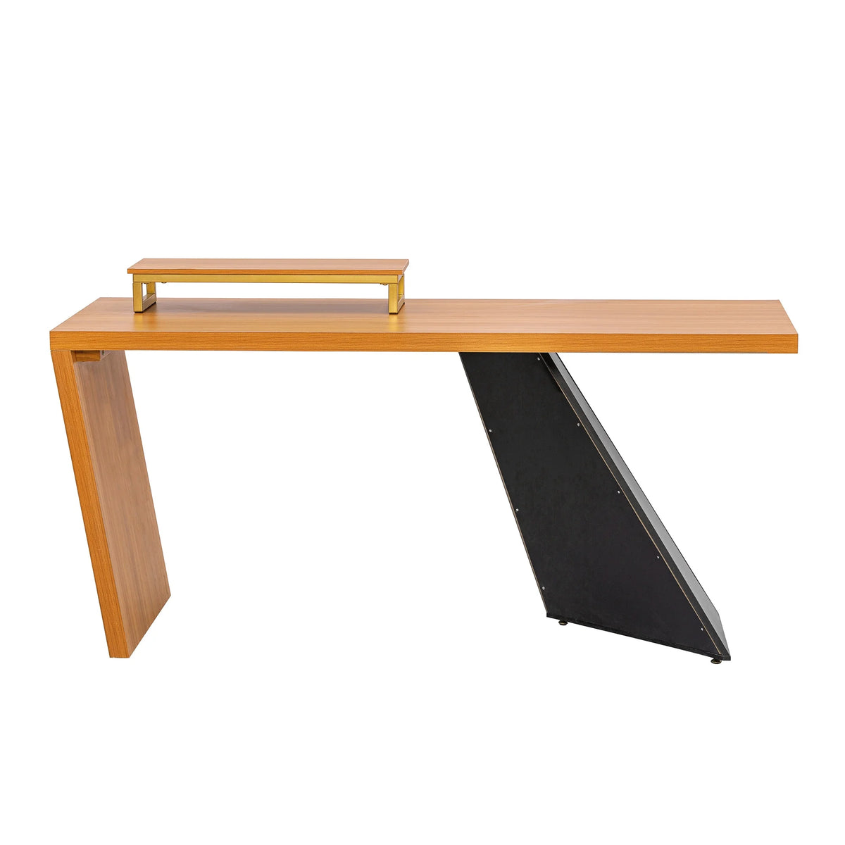 63" Rustic Industrial Wooden Writing Desk with Monitor Stand P8853