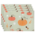 Faux Leather Pumpkin Bee 12 X 18 Inch Placemats Pack of 6 U87520