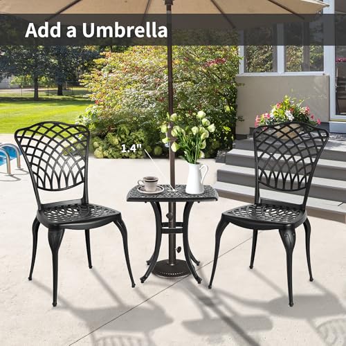 Bistro Table and Chairs Set of 2 Cast Aluminum F835