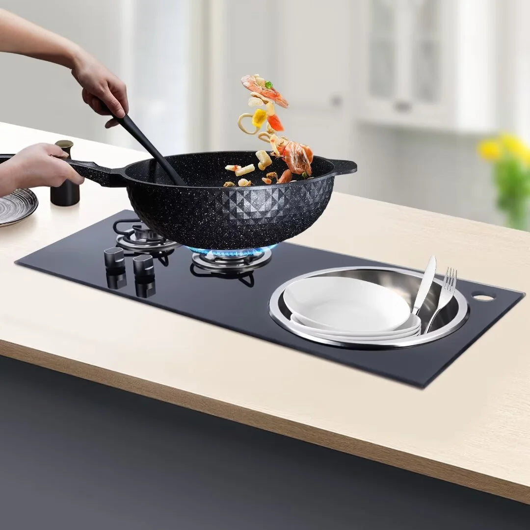 31" Two Burner Gas Cooktop with Sink Combo N821