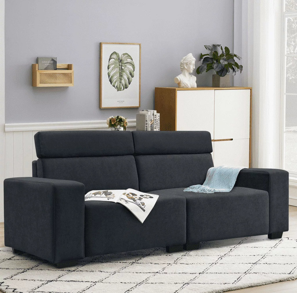 Black Velvet 2-Seater Sofa U50077
