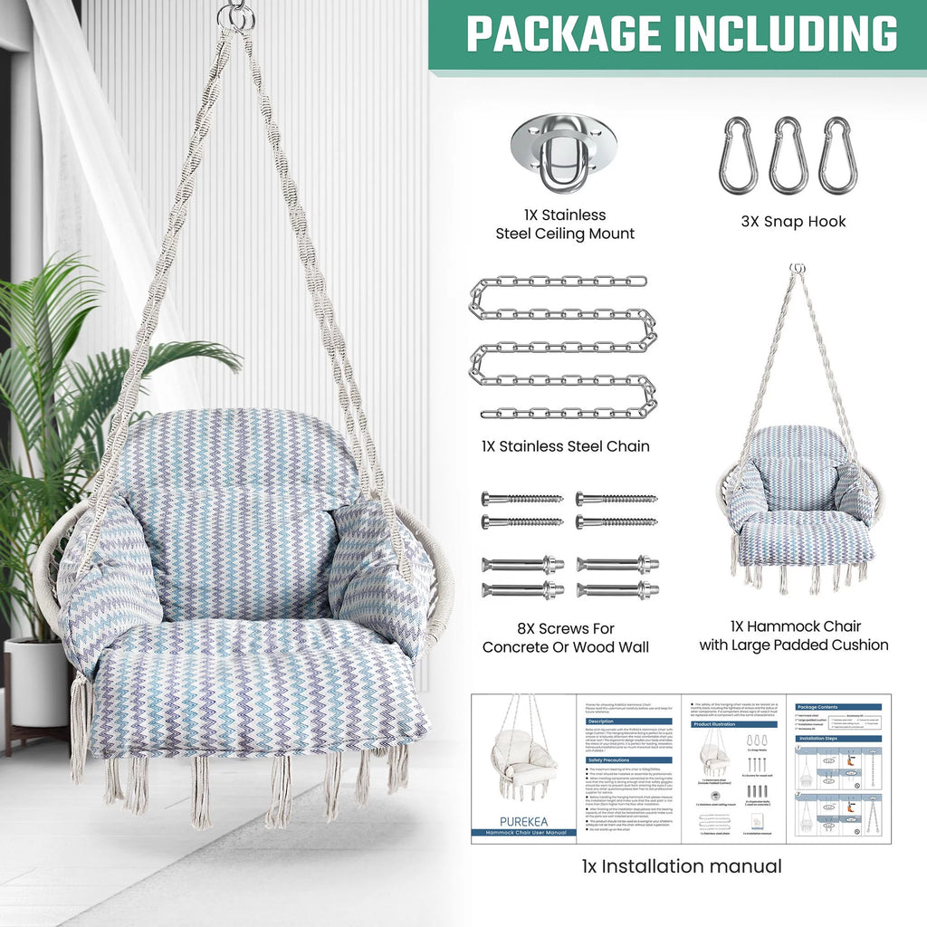 Hanging Hammock Swing Chair with Cushion B2082