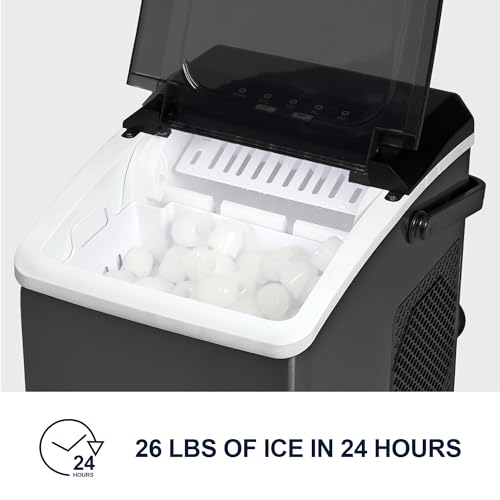 Countertop Ice Maker 26 Lbs/24Hrs Stainless Steel Black F342400