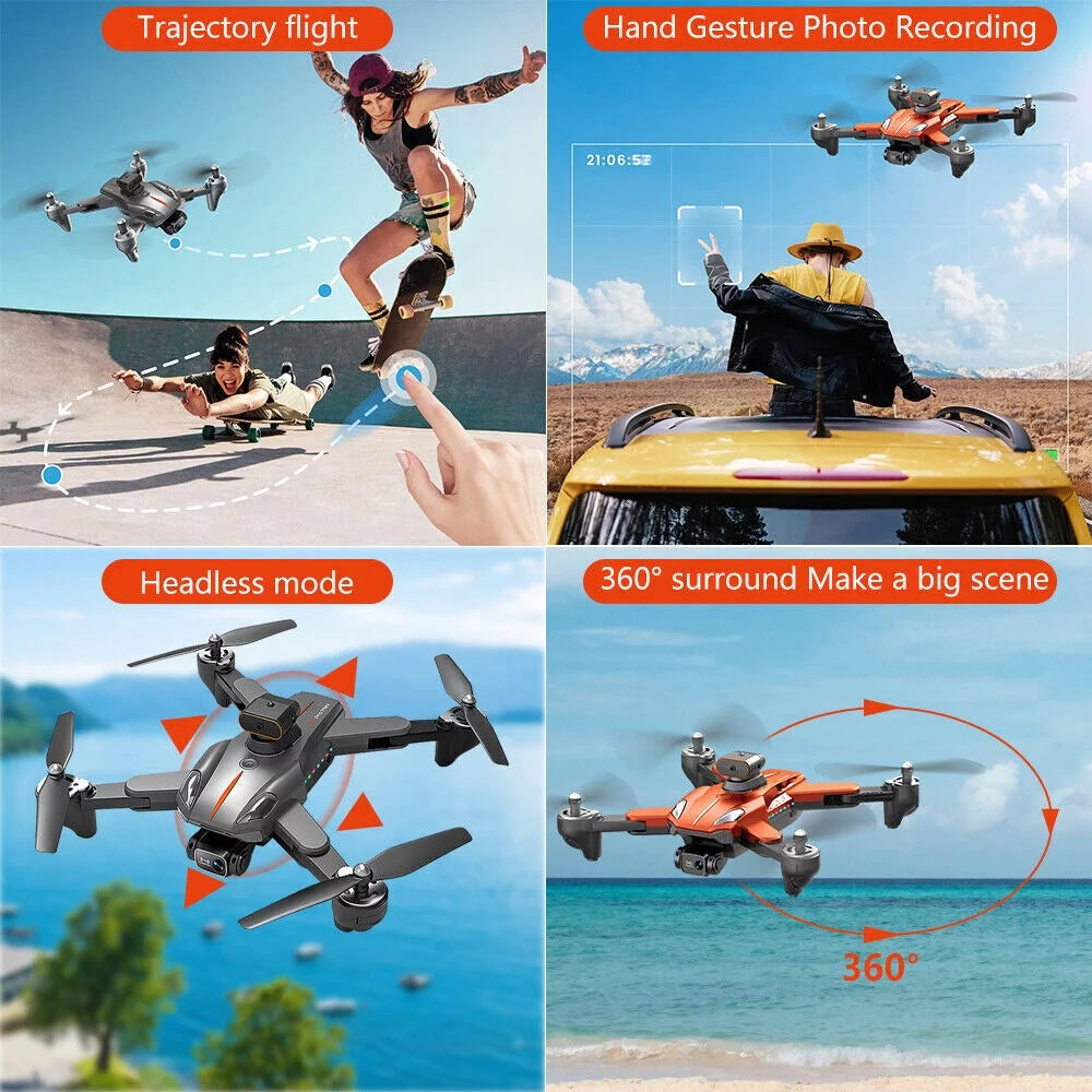Orange Foldable 8K Dual Camera Drone U81574