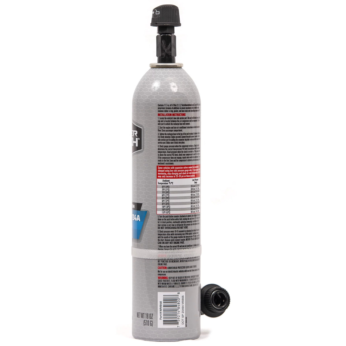 R-134a Automotive Refrigerant with Hose and Gauge, 18 oz M6186