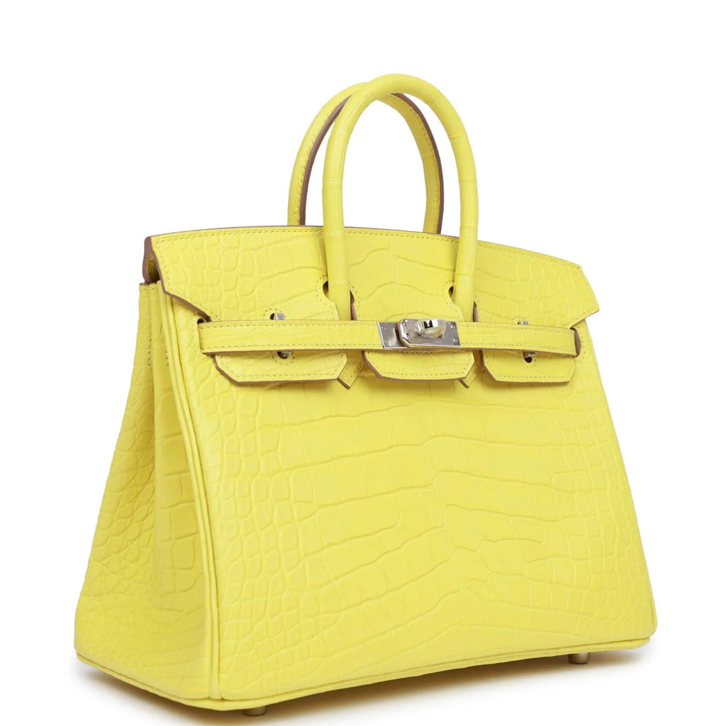 Lime Matte Alligator Bag Palladium Hardware V901