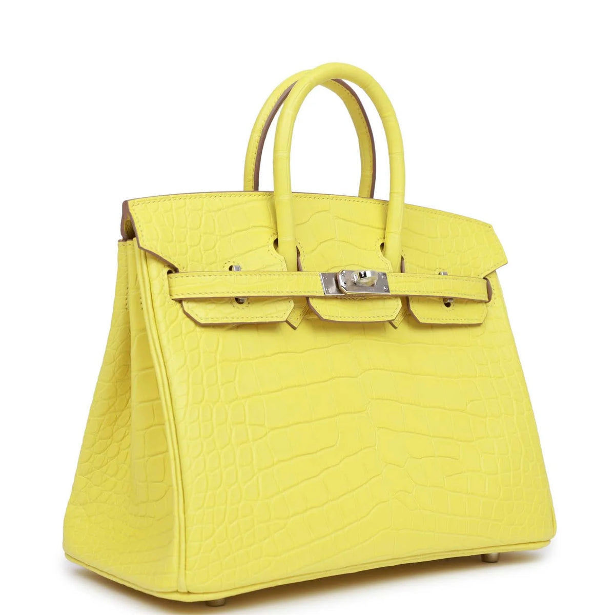 Lime Matte Alligator Bag Palladium Hardware V901