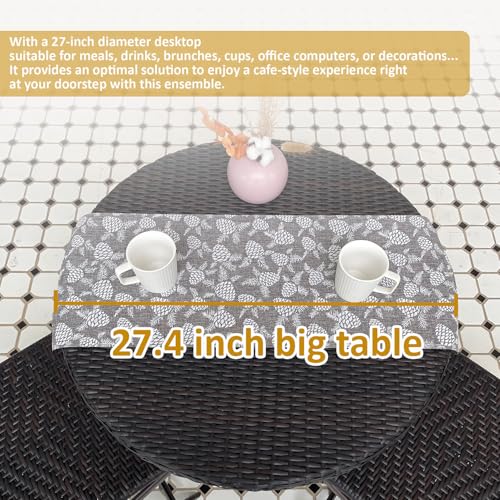 3 Pieces PE Wicker Rattan Folding Bistro Set V448383