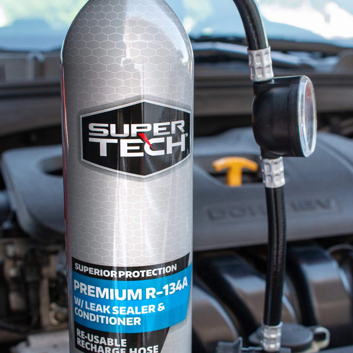 R-134a Automotive Refrigerant with Hose and Gauge, 18 oz M6186