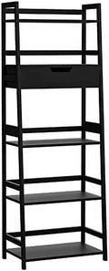 White Bookshelf with Drawers S38356