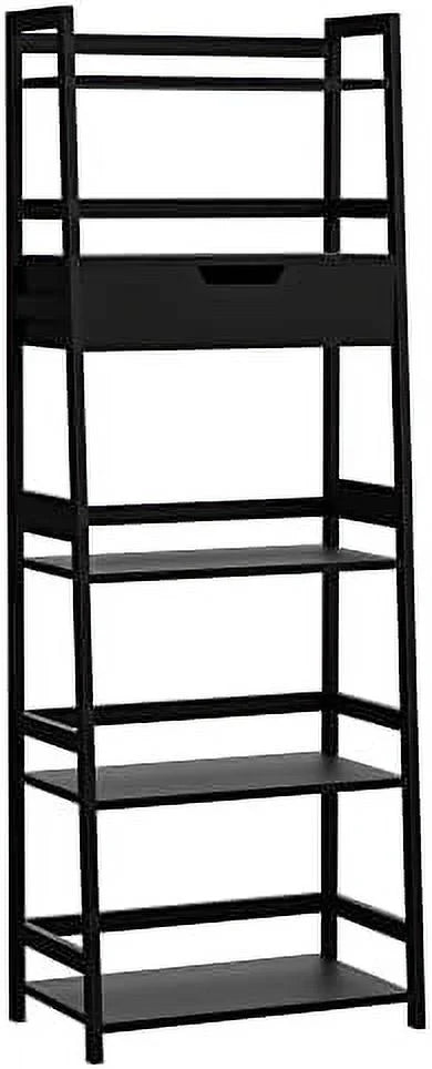 White Bookshelf with Drawers S38356