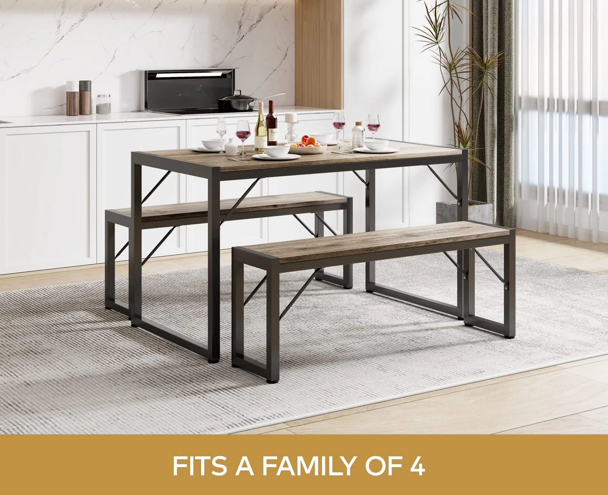 Dining Table Set for 4 Grey O202651
