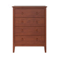 Solid Wood Four Drawer Chest of Dressers Pecan Q878