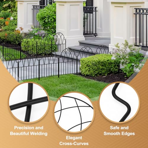 Arched Metal Fence Panel 24 in x 10.17ft No Dig Animal Barrier F696