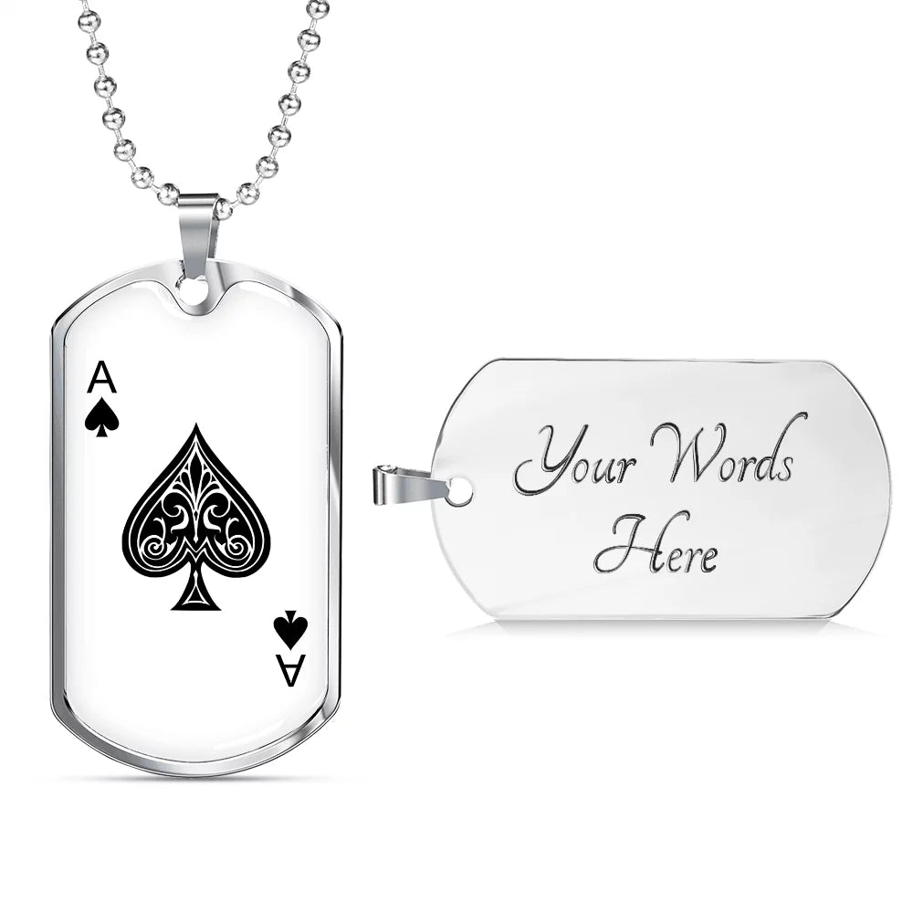 Stainless Steel or 18k Gold Dog Tag Necklace X4660