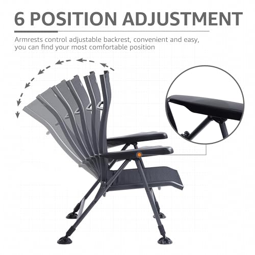 Folding Camping Chair 350 LBS Breathable Mesh Aluminum Frame K9941