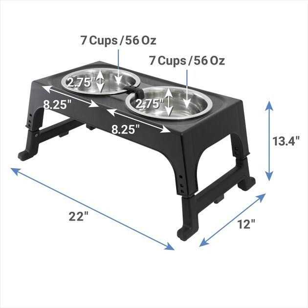 Stainless Steel Bowls with Adjustable Elevated Holder G17535