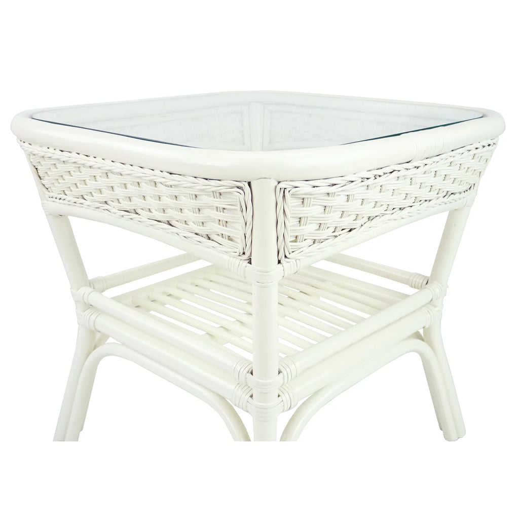White Square Rattan Coffee Table X2676