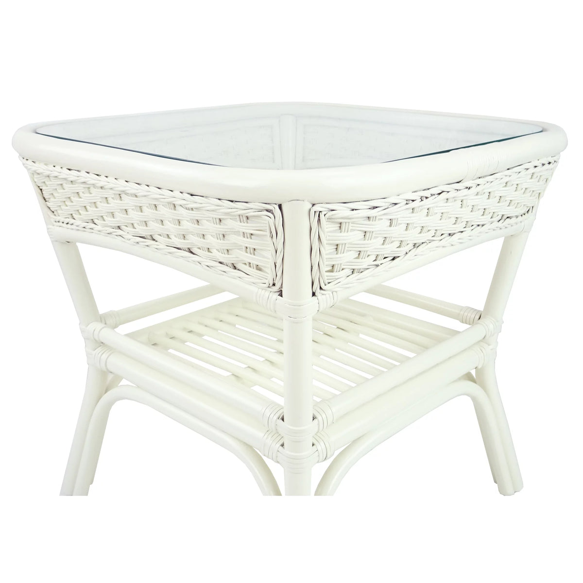 White Square Rattan Coffee Table X2676
