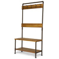 Acacia Wood Bench with Shelf and Coat Hook C39513