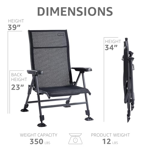 Folding Camping Chair 350 LBS Breathable Mesh Aluminum Frame K9941