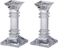 Clear Crystalline Table Candlestick Set of 2 W494