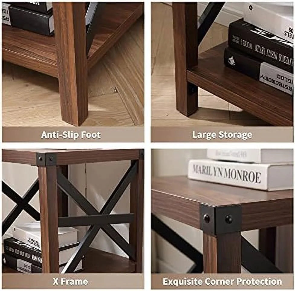 Rustic Wood End Table D985