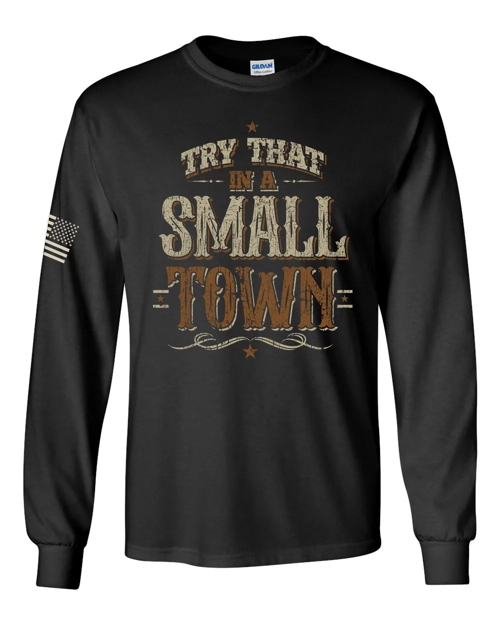 Black Long Sleeve Graphic T-shirt T16232