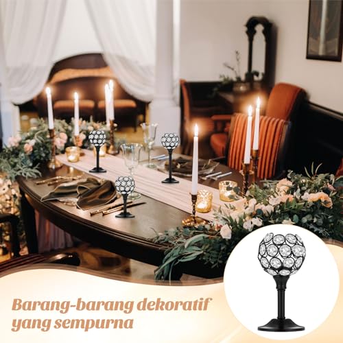 18 Pieces Crystal Candle Holders E9712